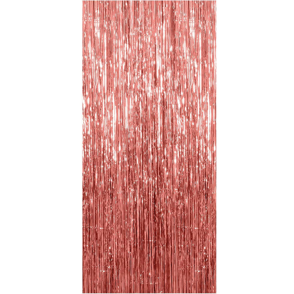 1x2m Foil Fringe Curtain - Rose Gold (24 Packs)