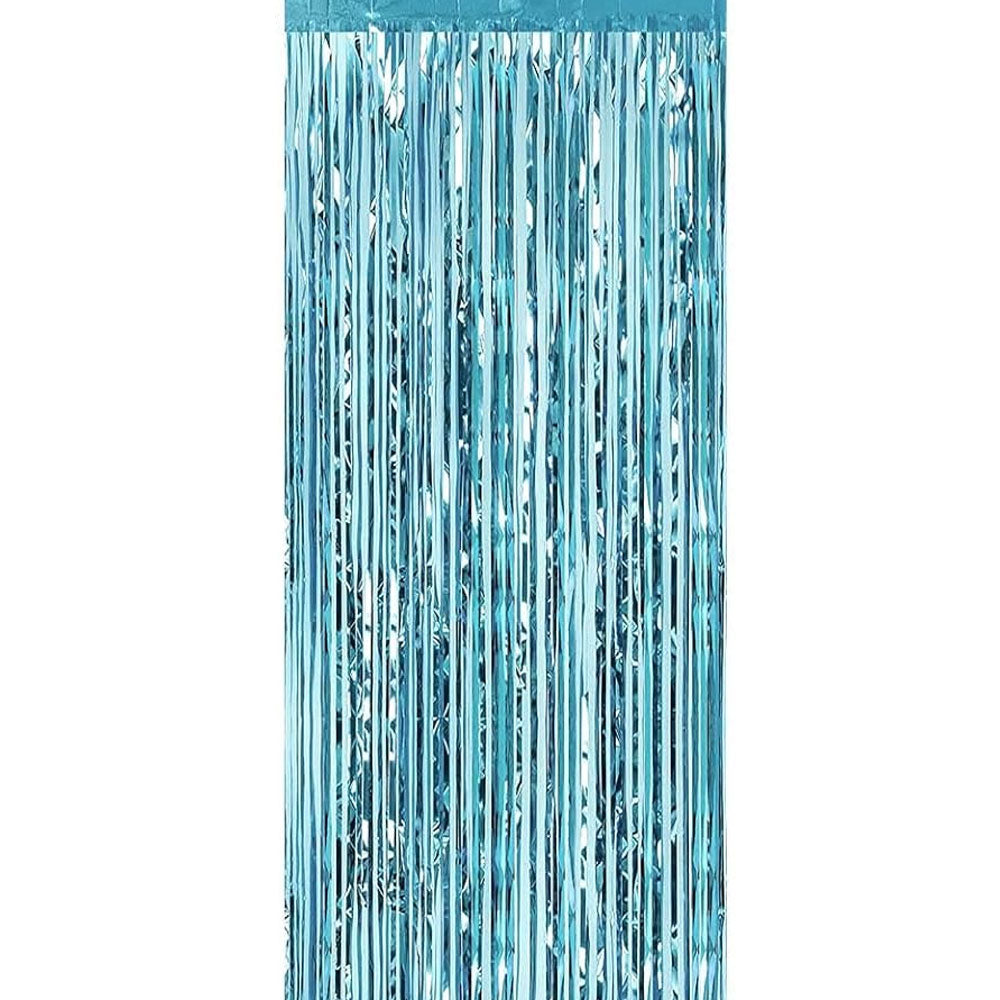 1x2m Foil Fringe Curtain - Light Blue (24 Packs)