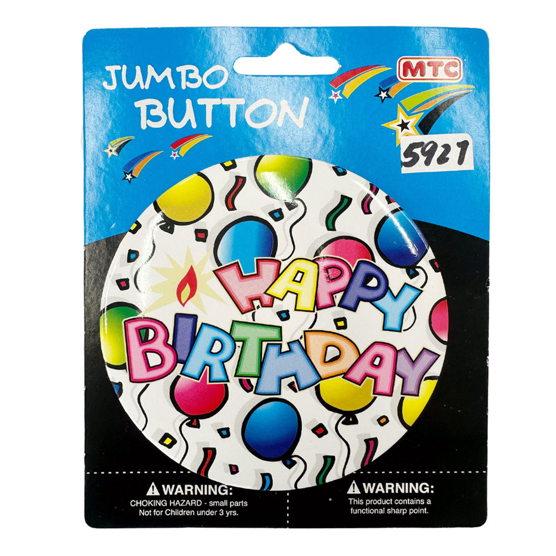 4" Birthday Bash Jumbo Button (24 Packs)
