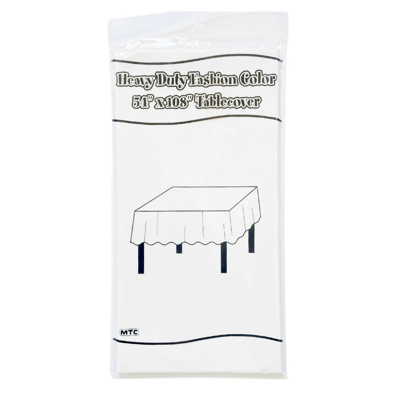 54"x108" Plastic Tablecover - White (24 Packs)