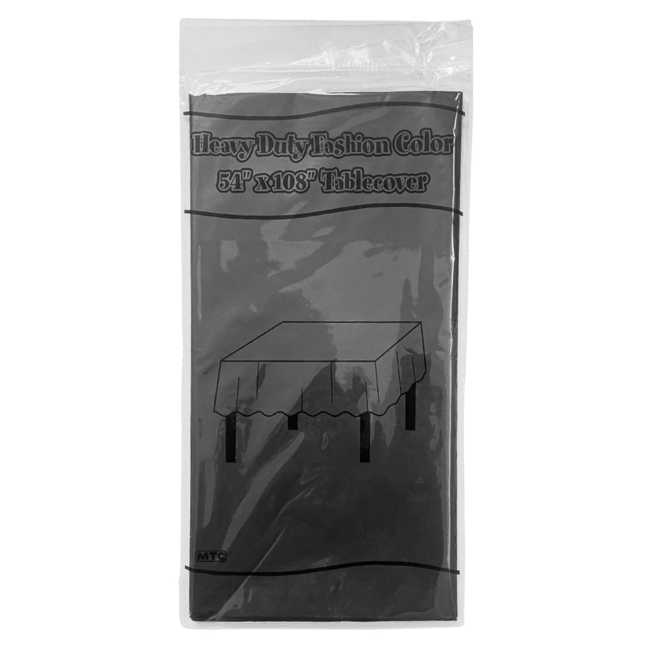 54"x108" Plastic Tablecover - Black (24 Packs)