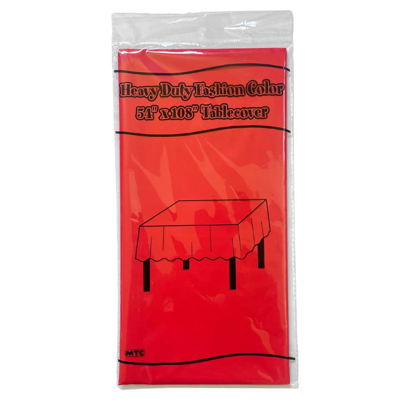54"x108" Plastic Tablecover - Red (24 Packs)
