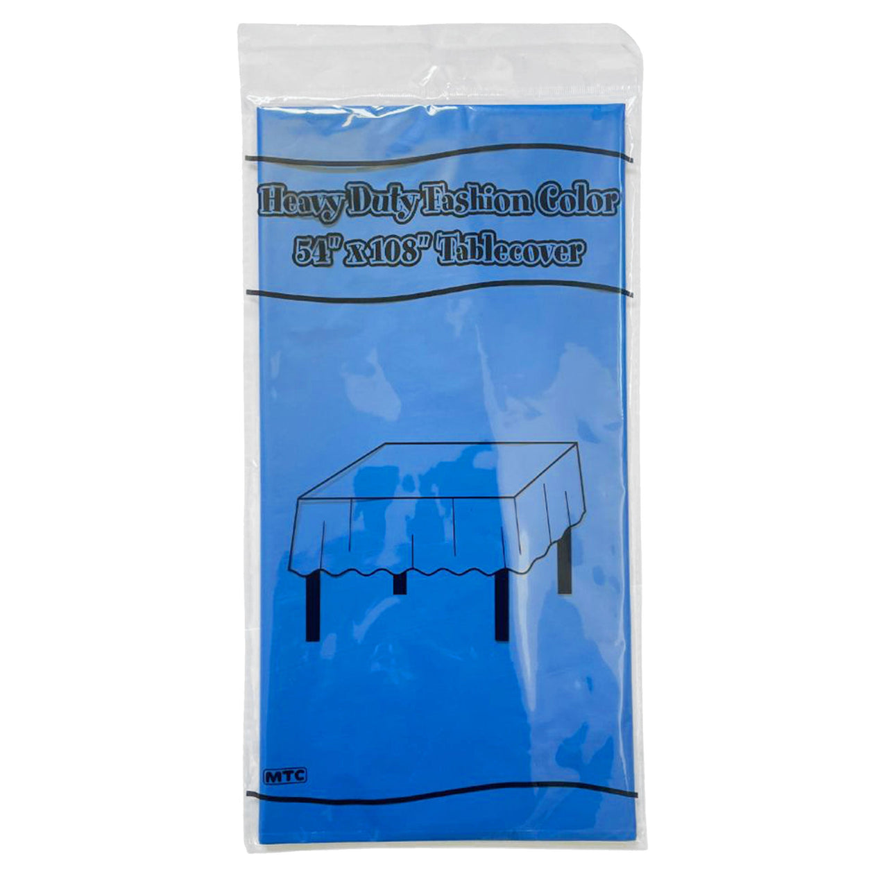 54"x108" Plastic Tablecover - Blue (24 Packs)