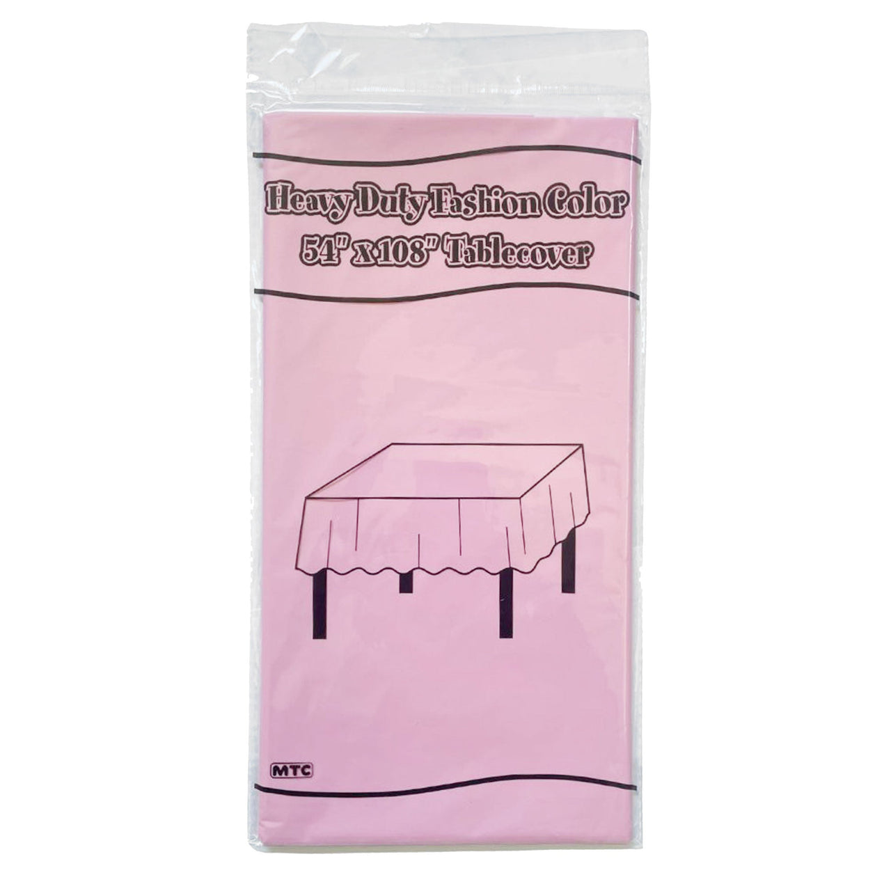 54"x108"Plastic Tablecover - Pink (24 Packs)