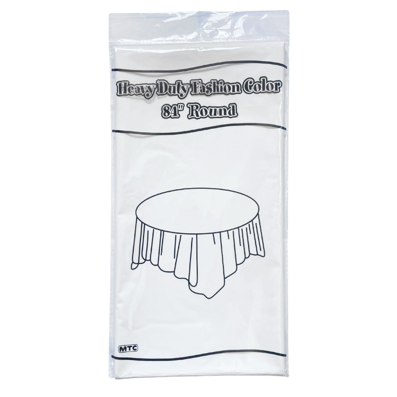 84" Round Plastic Tablecover - White (24 Packs)