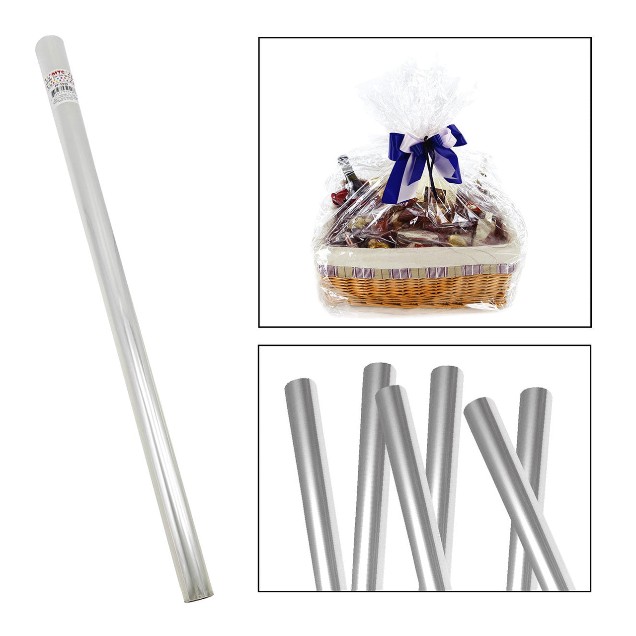 40"x100Ft Clear Cello Roll (12 Rolls)