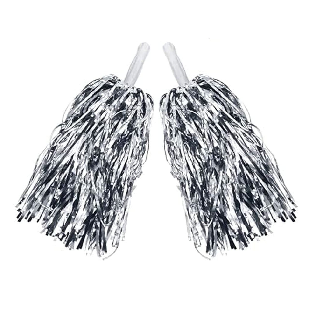 2 Pcs. 8" Metallic Pom Pom Set  - Silver (24 Packs)