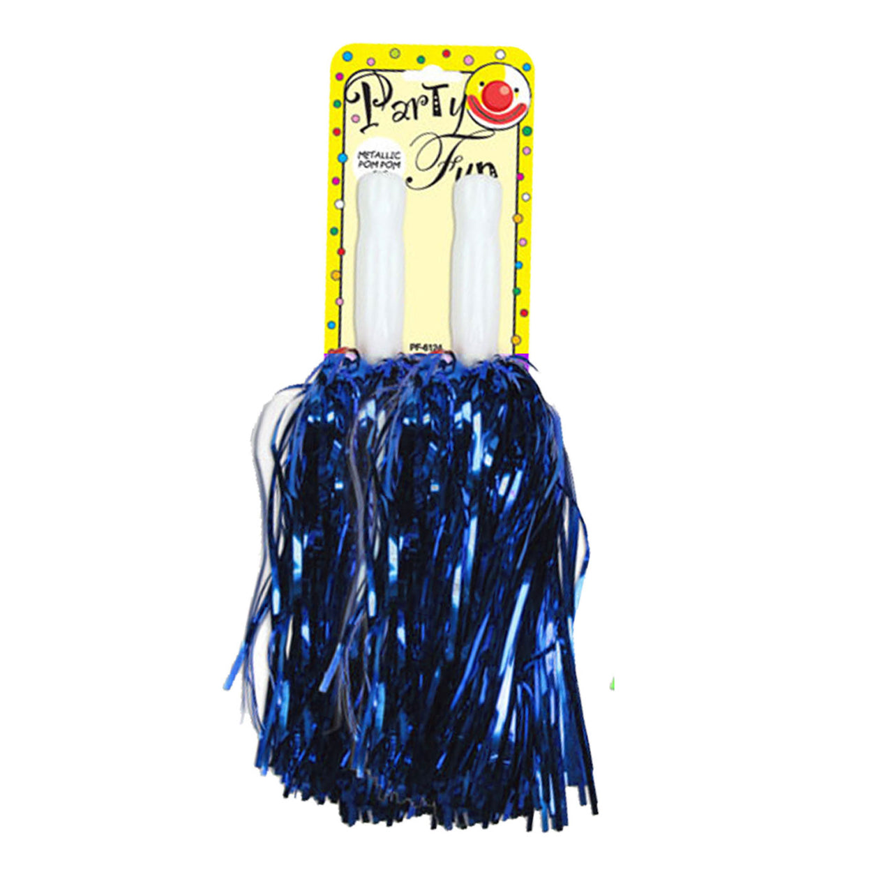 2 Pcs. 8" Metallic Pom Pom Set  - Blue (24 Packs)