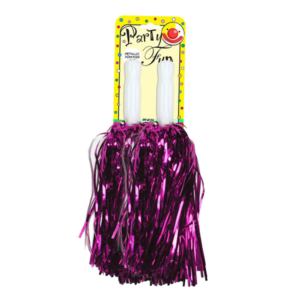 2 Pcs. 8" Metallic Pom Pom Set  - Magenta (24 Packs)