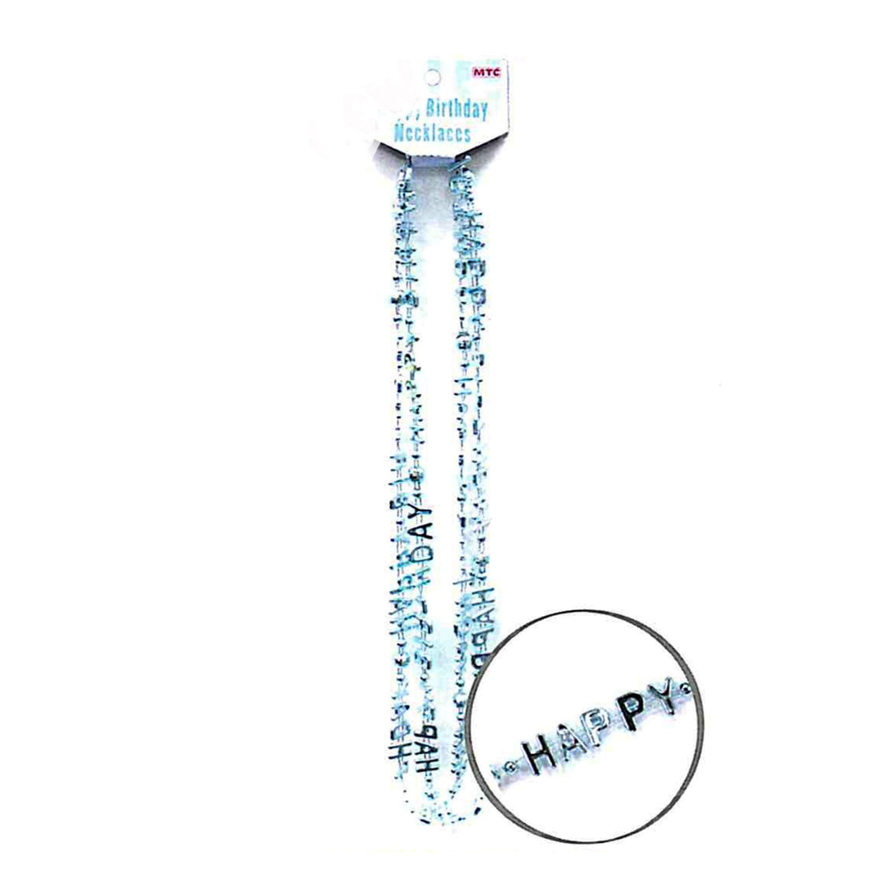 2 Pcs. 32” Happy Birthday Necklaces - Blue (24 Packs)