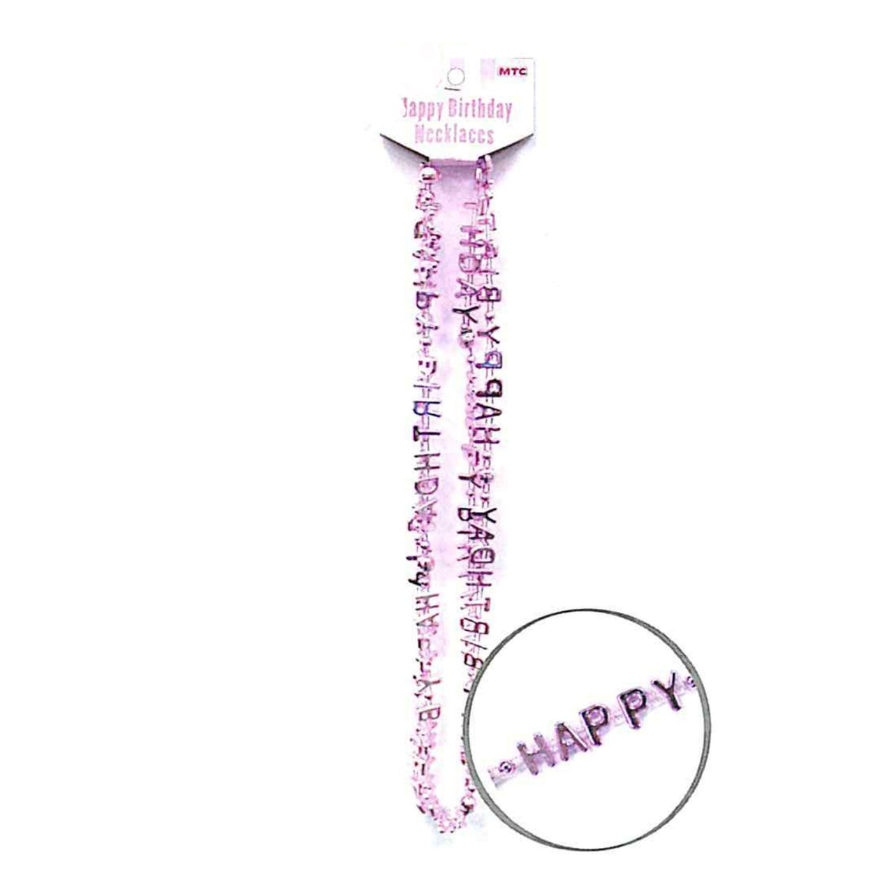 2 Pcs. 32” Happy Birthday Necklaces - Pink (24 Packs)