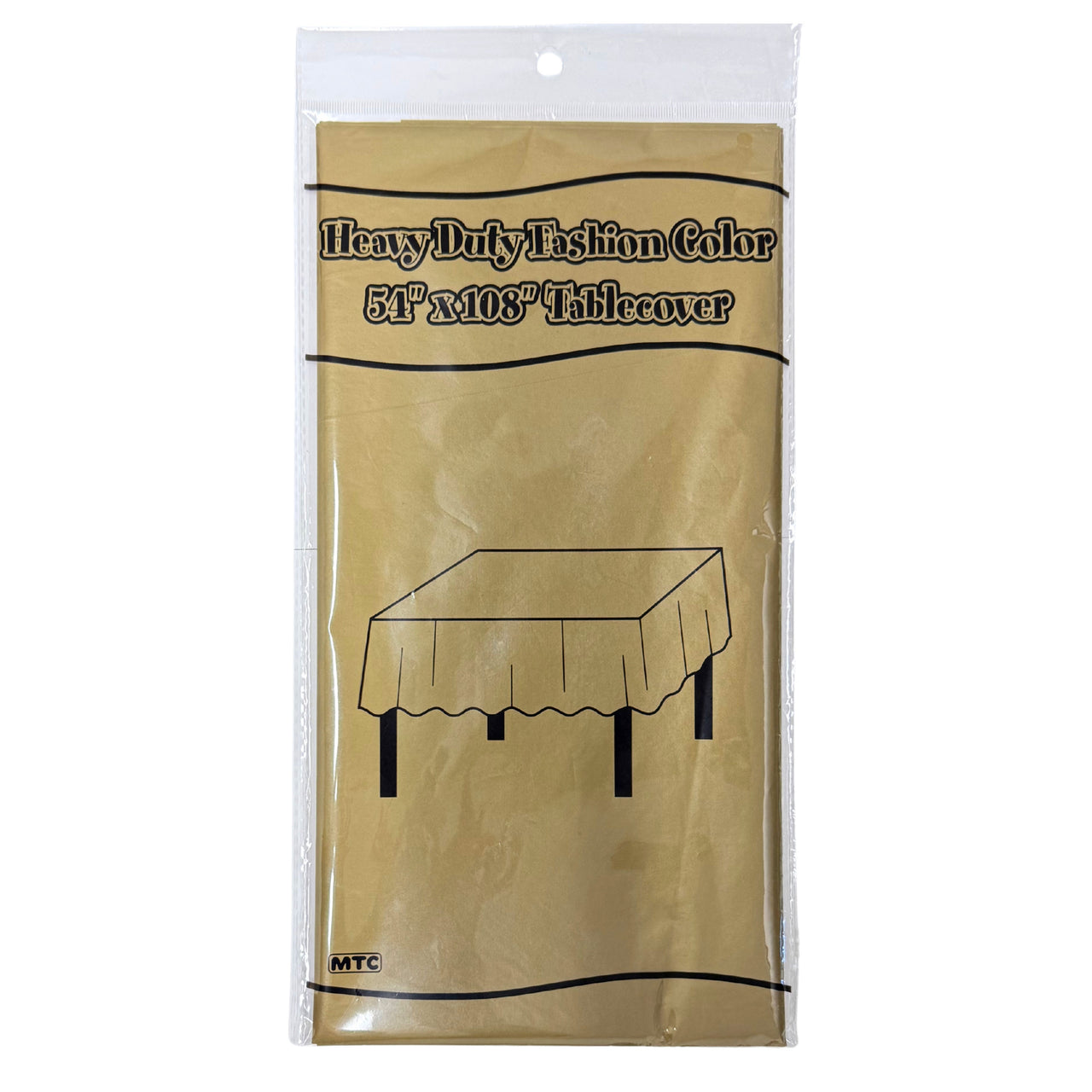 54"x108" Plastic Tablecover - Gold (24 Packs)