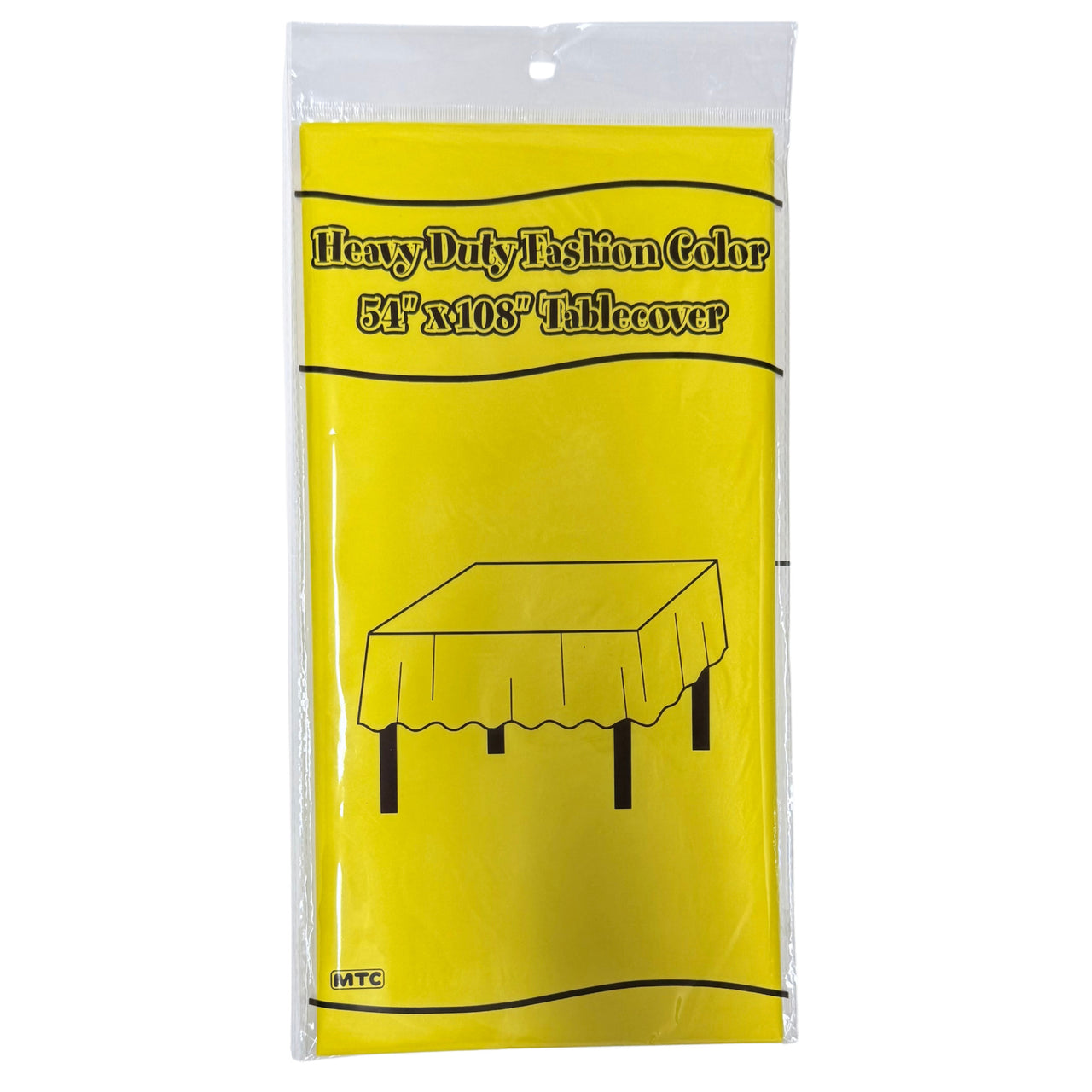 54"x108" Plastic Tablecover - Yellow (24 Packs)