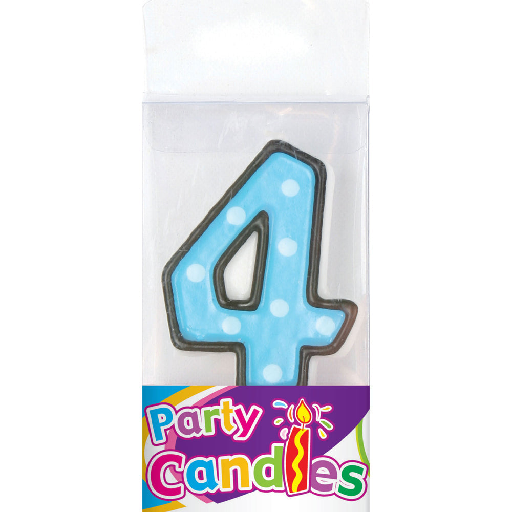 2.5" Dot Numeral Candle - #4 (24 Packs)