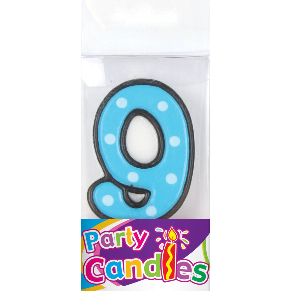 2.5" Dot Numeral Candle - #9 (24 Packs)