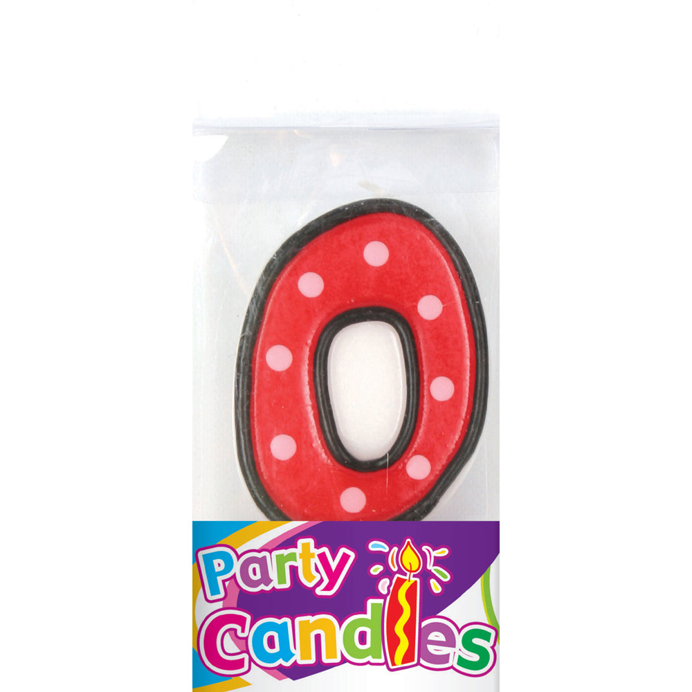 2.5" Dot Numeral Candle - #0 (24 Packs)