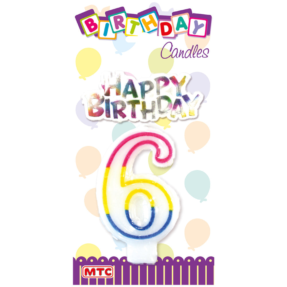 Candle With Topper - #6  (24 Packs)