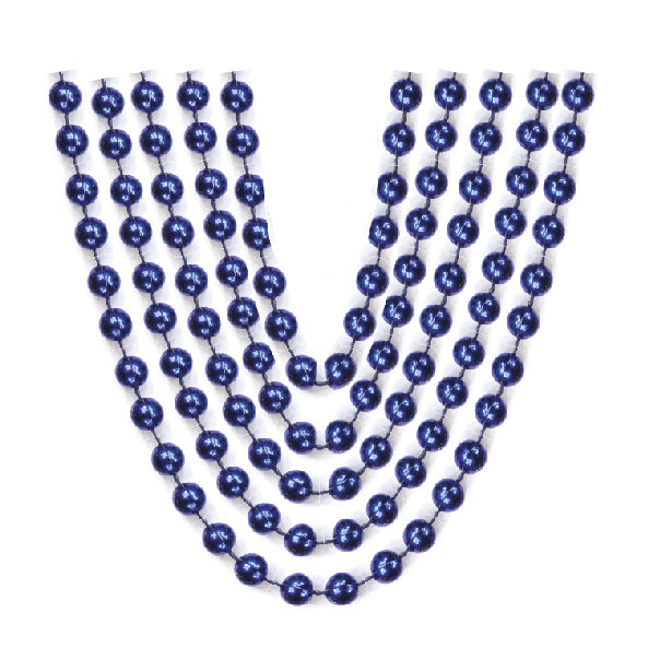 5 Pcs. 32"x6 mm Metallic Necklaces - Blue (24 Packs)