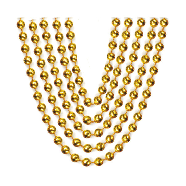5 Pcs. 32"x6 mm Metallic Necklaces - Gold (24 Packs)