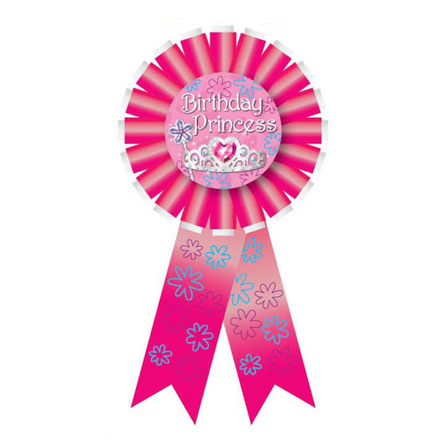 Birthday Princess Ribbon Badge - Magenta (24 Packs)