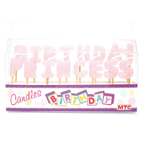 Birthday Princess Glittered Pick Candle (24 Packs)
