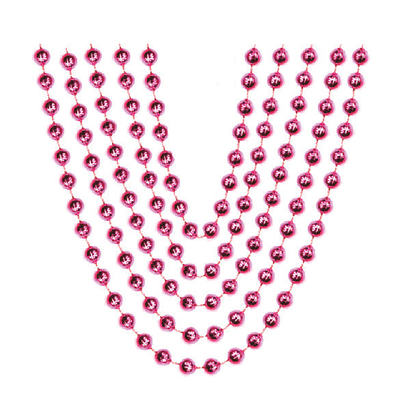 5 Pcs. 32"x6 mm Metallic Necklaces - Magenta (24 Packs)