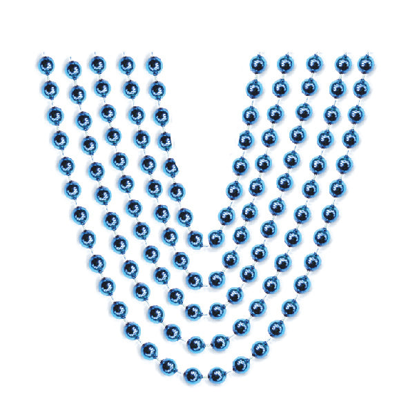 5 Pcs. 32"x6 mm Metallic Necklaces - Royal Blue (24 Packs)