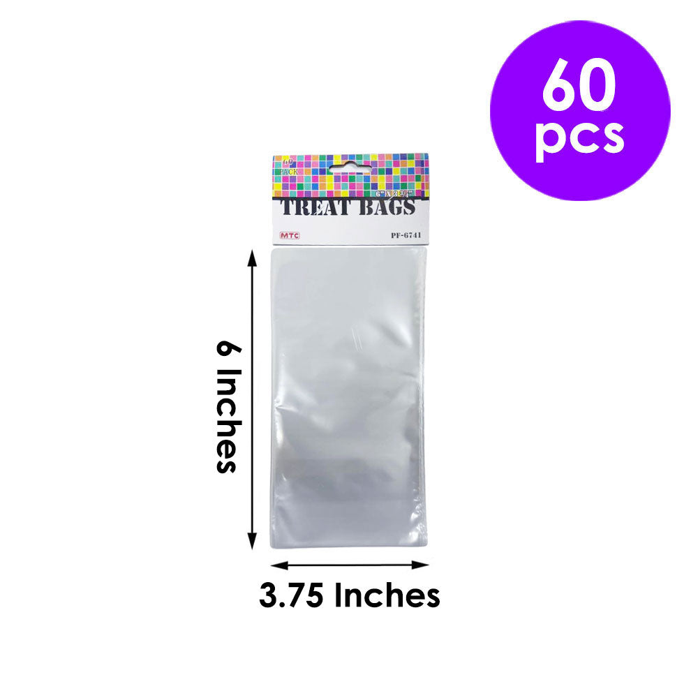 60 Pcs. 6"x3.75" Clear Treat Bags (24 Packs)