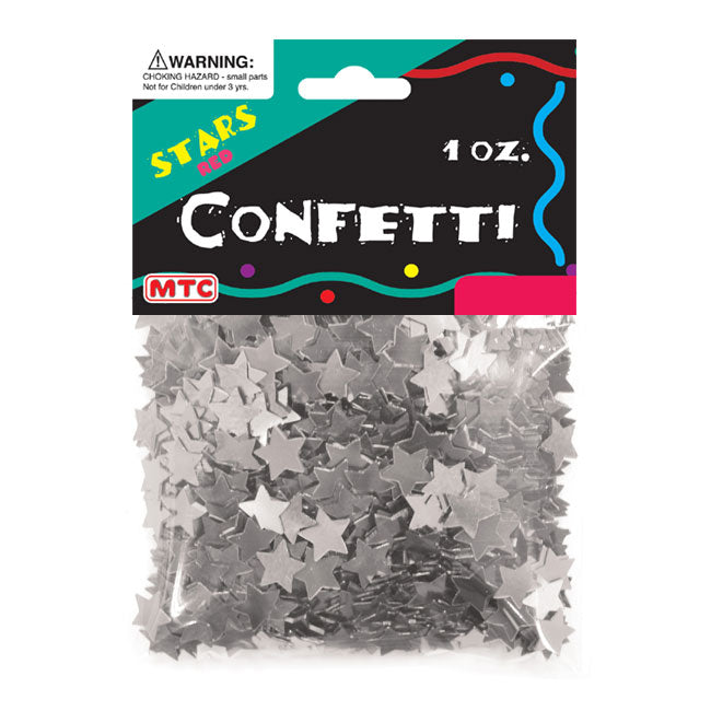 1 Oz. Star Confetti - Metallic Silver (24 Packs)