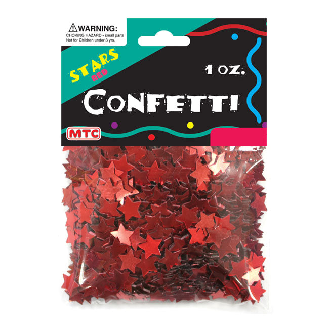 1 Oz. Star Confetti - Metallic Red (24 Packs)