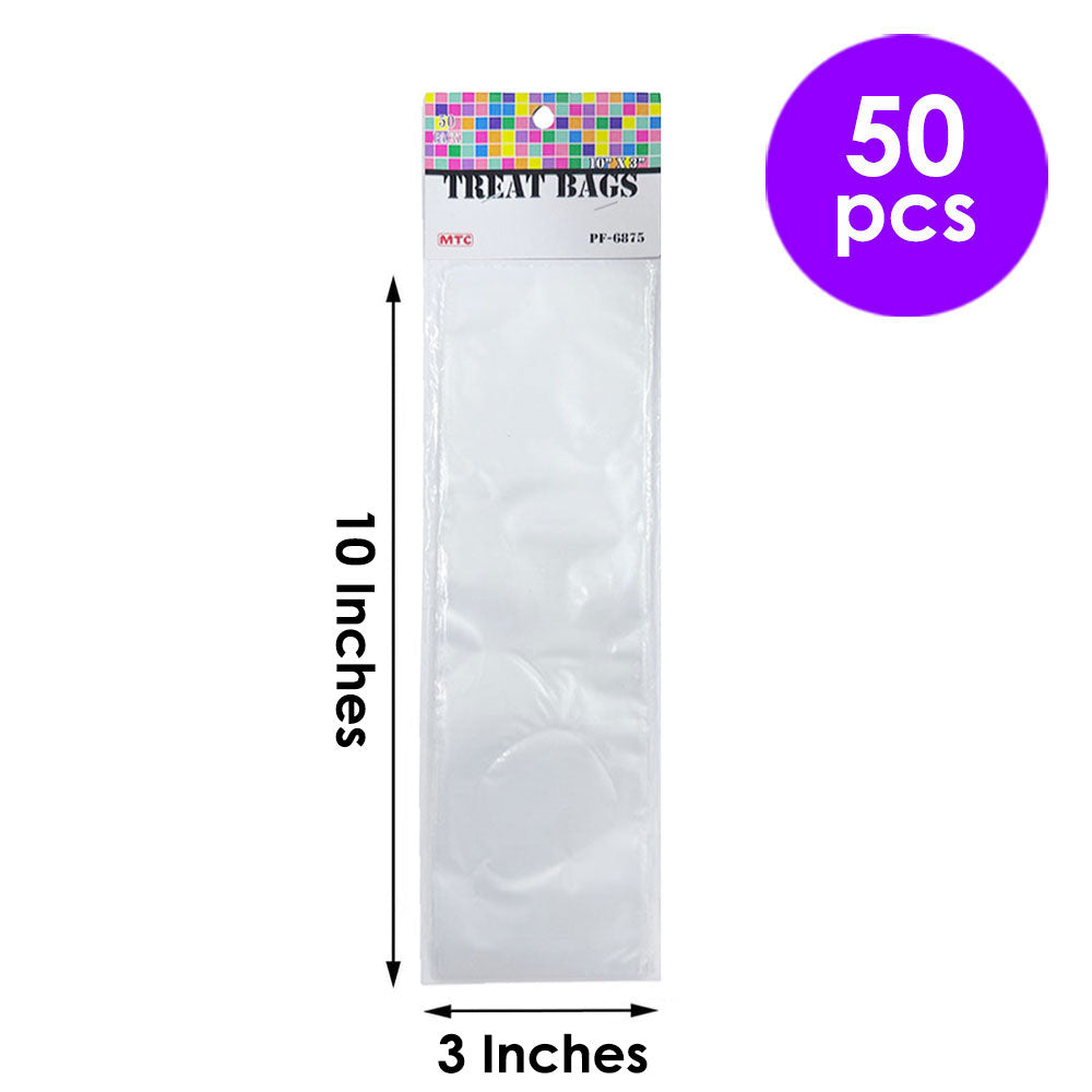 50 Pcs. 10"x3" Clear Treat Bags (24 Packs)