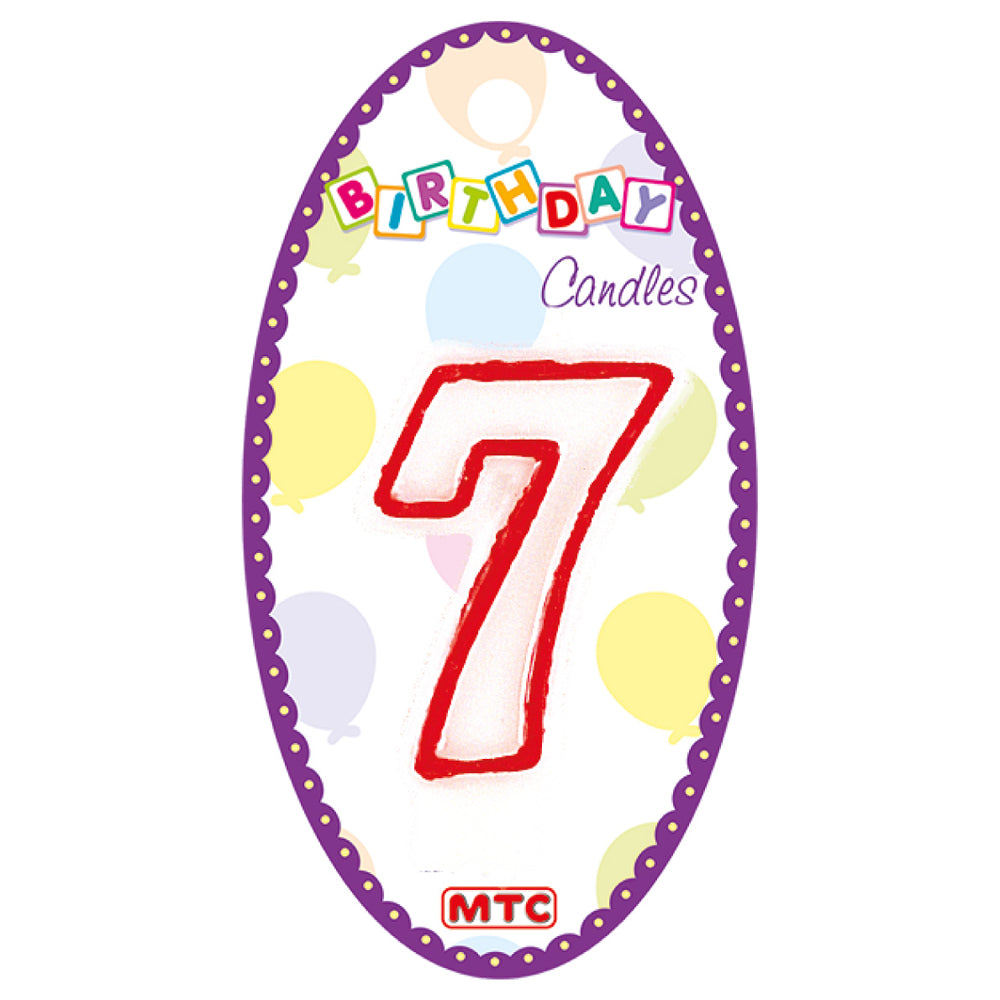 3" White Numeral Candle - #7 (24 Packs)