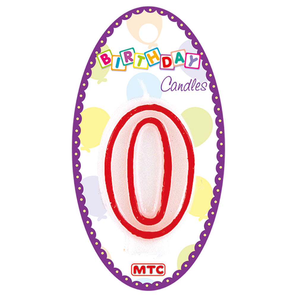 3" White Numeral Candle - #0 (24 Packs)