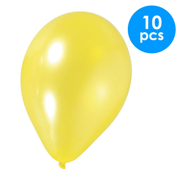 10 Pcs. 12" Pearlized Balloons - Yellow (24 Packs)