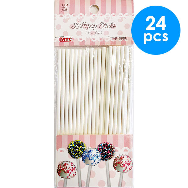 24 Pcs. 6" Lollipop Sticks (24 Packs)