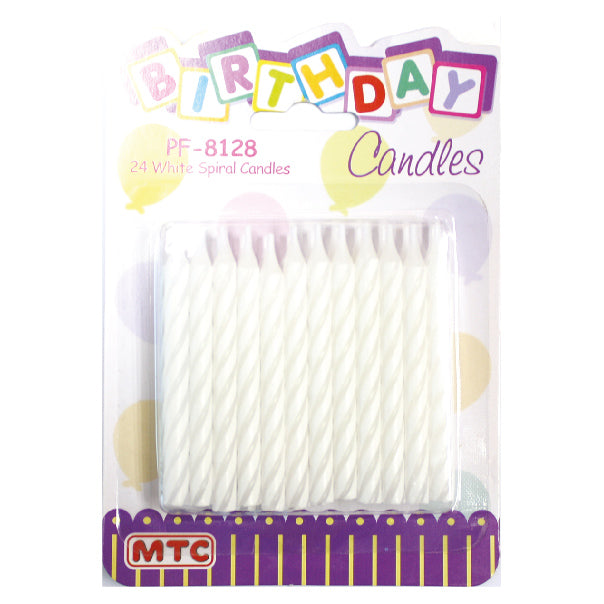 24 Pcs. Spiral Birthday Candles - White(24 Packs)