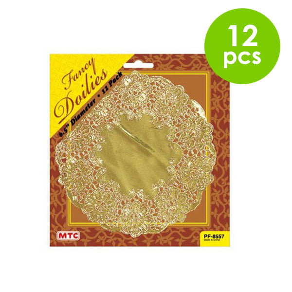 12 Pcs. 6.5" Doilies - Gold (24 Packs)