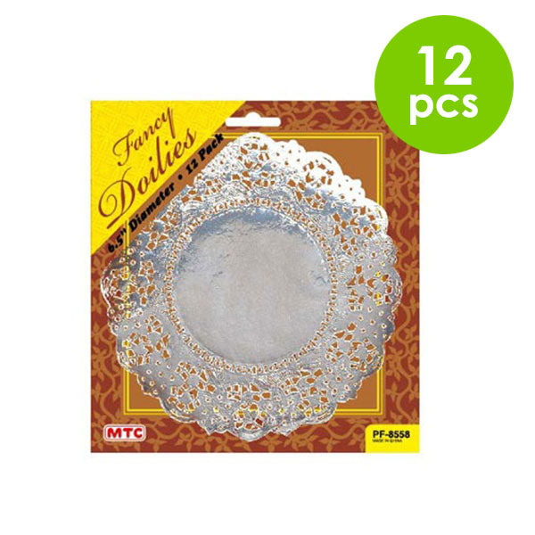 12 Pcs. 6.5" Doilies - Silver (24 Packs)